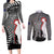 New Zealand ANZAC Day Couples Matching Long Sleeve Bodycon Dress and Long Sleeve Button Shirt 25th April Silver Fern With Poppy