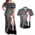 New Zealand ANZAC Day Couples Matching Off Shoulder Maxi Dress and Hawaiian Shirt 25th April Silver Fern With Poppy