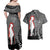 New Zealand ANZAC Day Couples Matching Off Shoulder Maxi Dress and Hawaiian Shirt 25th April Silver Fern With Poppy