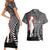 New Zealand ANZAC Day Couples Matching Short Sleeve Bodycon Dress and Hawaiian Shirt 25th April Silver Fern With Poppy