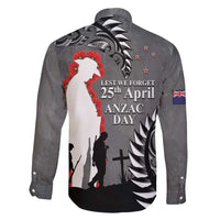 New Zealand ANZAC Day Family Matching Tank Maxi Dress and Hawaiian Shirt 25th April Silver Fern With Poppy