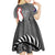 New Zealand ANZAC Day Kid Short Sleeve Dress 25th April Silver Fern With Poppy