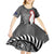 New Zealand ANZAC Day Kid Short Sleeve Dress 25th April Silver Fern With Poppy