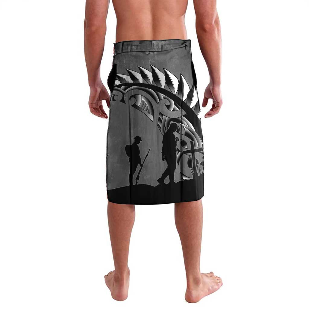 New Zealand ANZAC Day Lavalava 25th April Silver Fern With Poppy