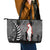 New Zealand ANZAC Day Leather Tote Bag 25th April Silver Fern With Poppy