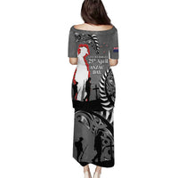 New Zealand ANZAC Day Puletasi 25th April Silver Fern With Poppy LT14 - Polynesian Pride