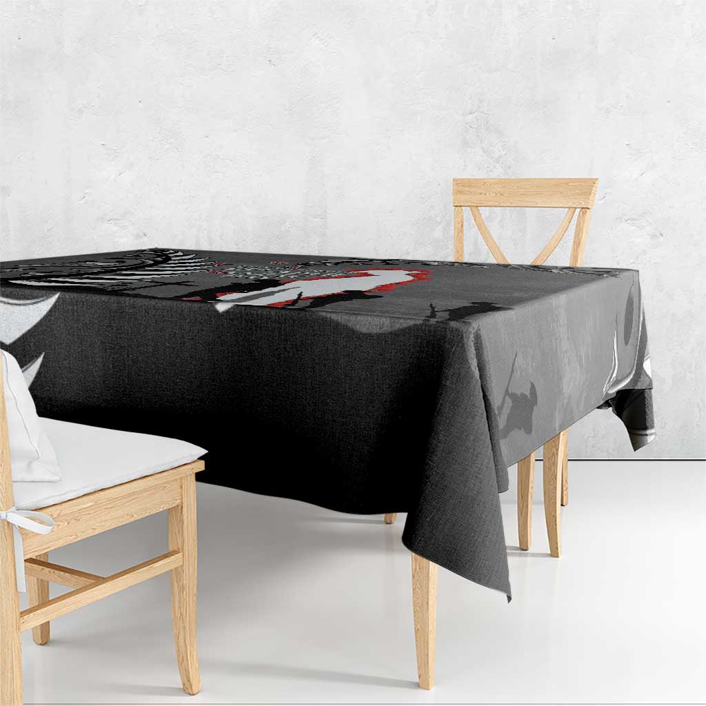New Zealand ANZAC Day Tablecloth 25th April Silver Fern With Poppy LT14 - Polynesian Pride