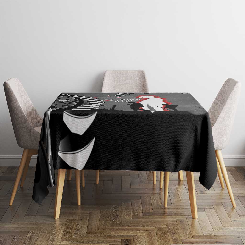 New Zealand ANZAC Day Tablecloth 25th April Silver Fern With Poppy LT14 - Polynesian Pride