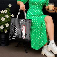 New Zealand ANZAC Day Tote Bag 25th April Silver Fern With Poppy - Polynesian Pride