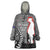 New Zealand ANZAC Day Wearable Blanket Hoodie 25th April Silver Fern With Poppy