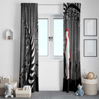 New Zealand ANZAC Day Window Curtain 25th April Silver Fern With Poppy LT14 - Polynesian Pride