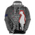 New Zealand ANZAC Day Zip Hoodie 25th April Silver Fern With Poppy