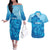 Aloha Hawaii Molokai Island Couples Matching Off The Shoulder Long Sleeve Dress and Hawaiian Shirt Hibiscus Tribal Honu Hawaiian Tattoo