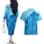 Aloha Hawaii Molokai Island Couples Matching Off The Shoulder Long Sleeve Dress and Hawaiian Shirt Hibiscus Tribal Honu Hawaiian Tattoo