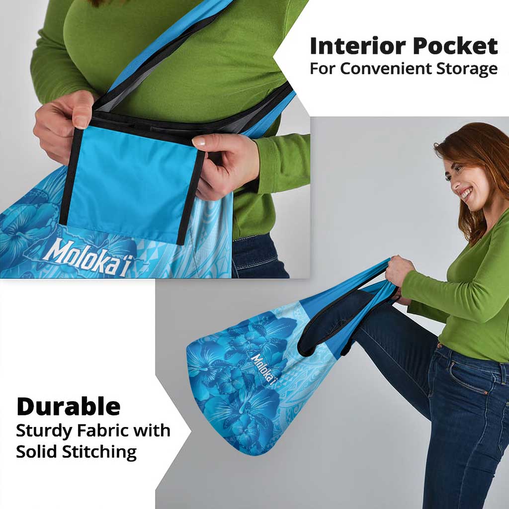 Aloha Hawaii Molokai Island Grocery Bag Hibiscus Tribal Honu Hawaiian Tattoo