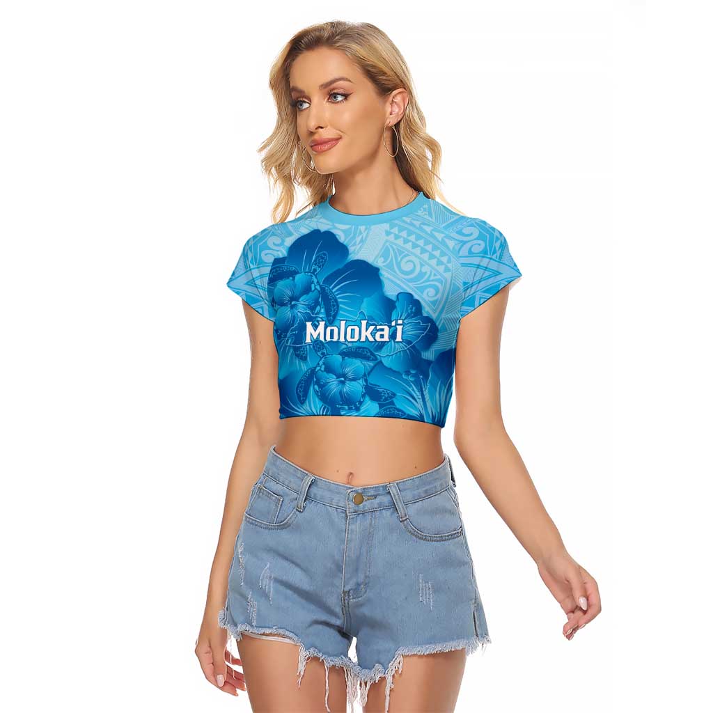Aloha Hawaii Molokai Island Raglan Cropped T Shirt Hibiscus Tribal Honu Hawaiian Tattoo