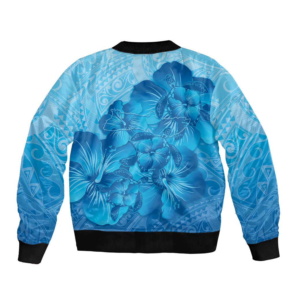 Aloha Hawaii Molokai Island Sleeve Zip Bomber Jacket Hibiscus Tribal Honu Hawaiian Tattoo