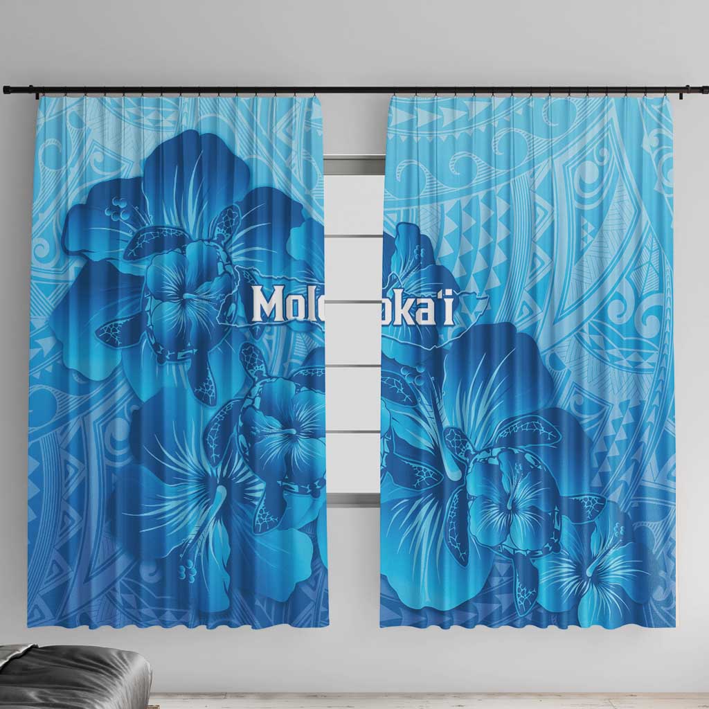 Aloha Hawaii Molokai Island Window Curtain Hibiscus Tribal Honu Hawaiian Tattoo