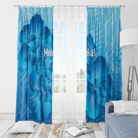 Aloha Hawaii Molokai Island Window Curtain Hibiscus Tribal Honu Hawaiian Tattoo
