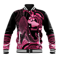Aloha Hawaii Maui Baseball Jacket Valley Isle Humpback Whale Black LT14 Unisex Black - Polynesian Pride