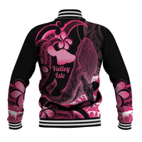 Aloha Hawaii Maui Baseball Jacket Valley Isle Humpback Whale Black LT14 - Polynesian Pride