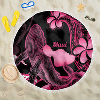Aloha Hawaii Maui Beach Blanket Valley Isle Humpback Whale Black LT14 One Size 150cm Black - Polynesian Pride