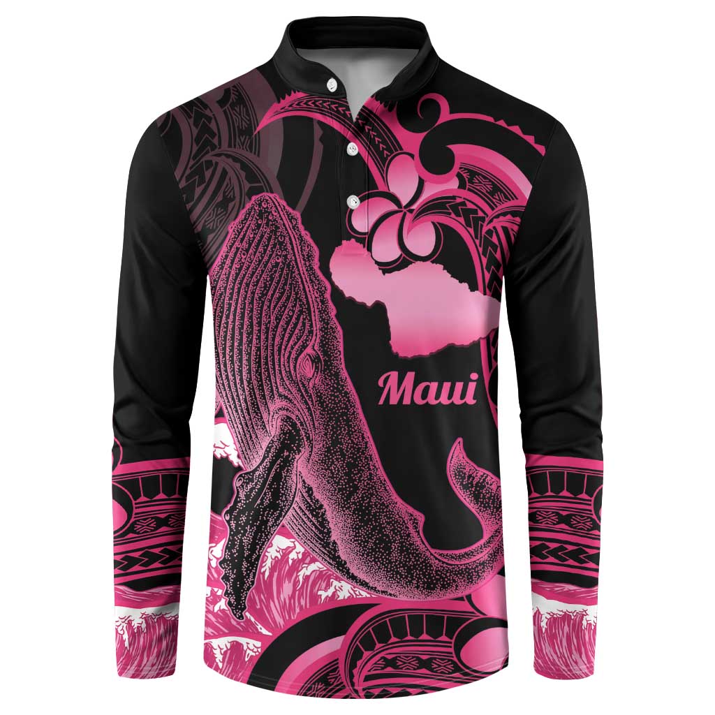 Aloha Hawaii Maui Button Sweatshirt Valley Isle Humpback Whale Black LT14 Black - Polynesian Pride