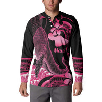 Aloha Hawaii Maui Button Sweatshirt Valley Isle Humpback Whale Black LT14 - Polynesian Pride