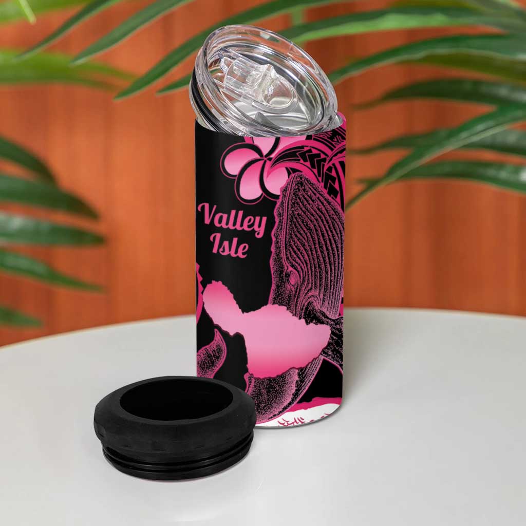 Aloha Hawaii Maui 4 in 1 Can Cooler Tumbler Valley Isle Humpback Whale Black