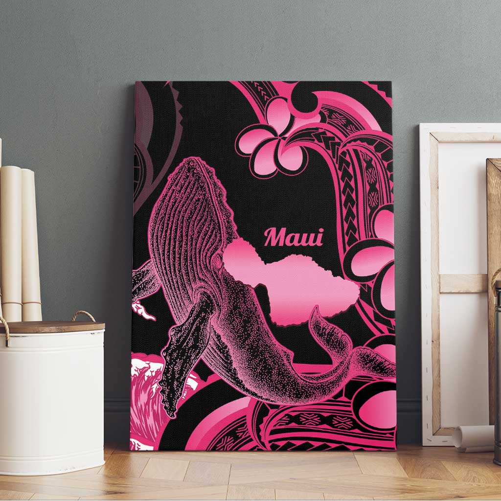 Aloha Hawaii Maui Canvas Wall Art Valley Isle Humpback Whale Black LT14 - Polynesian Pride