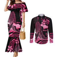 Aloha Hawaii Maui Couples Matching Mermaid Dress and Long Sleeve Button Shirt Valley Isle Humpback Whale Black LT14 Black - Polynesian Pride