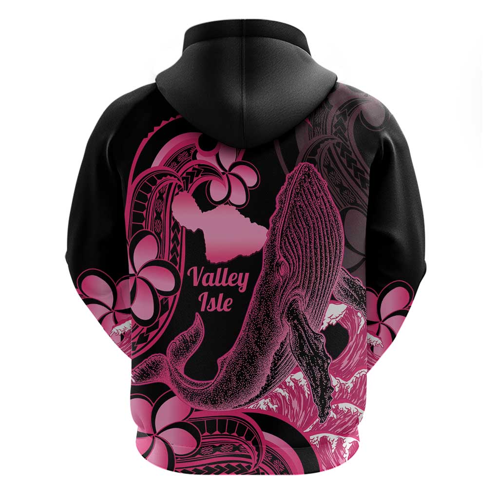 Aloha Hawaii Maui Hoodie Valley Isle Humpback Whale Black
