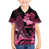 Aloha Hawaii Maui Kid Hawaiian Shirt Valley Isle Humpback Whale Black LT14 Kid Black - Polynesian Pride
