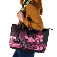 Aloha Hawaii Maui Leather Tote Bag Valley Isle Humpback Whale Black LT14 Black - Polynesian Pride