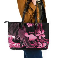 Aloha Hawaii Maui Leather Tote Bag Valley Isle Humpback Whale Black LT14 - Polynesian Pride