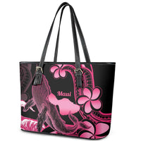 Aloha Hawaii Maui Leather Tote Bag Valley Isle Humpback Whale Black LT14 - Polynesian Pride