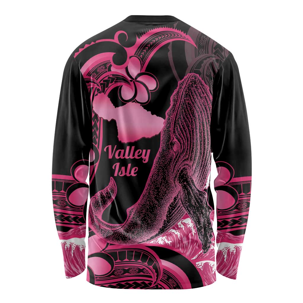 Aloha Hawaii Maui Long Sleeve Shirt Valley Isle Humpback Whale Black LT14 - Polynesian Pride