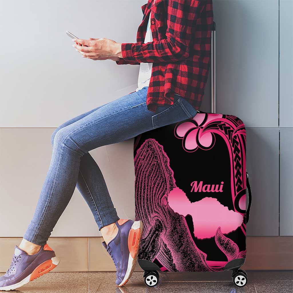 Aloha Hawaii Maui Luggage Cover Valley Isle Humpback Whale Black