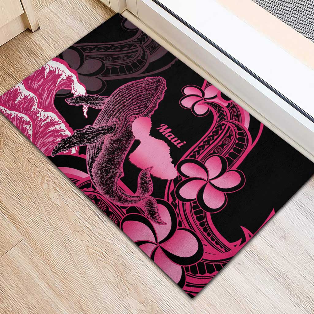 Aloha Hawaii Maui Rubber Doormat Valley Isle Humpback Whale Black LT14 - Polynesian Pride