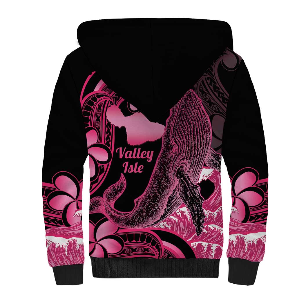 Aloha Hawaii Maui Sherpa Hoodie Valley Isle Humpback Whale Black LT14 - Polynesian Pride