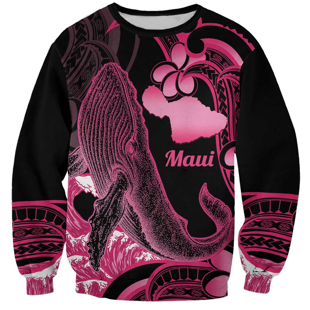 Aloha Hawaii Maui Sweatshirt Valley Isle Humpback Whale Black LT14 Unisex Black - Polynesian Pride
