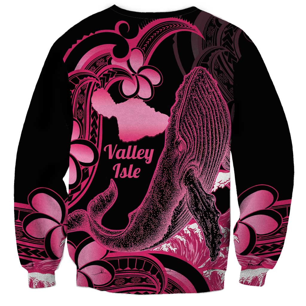 Aloha Hawaii Maui Sweatshirt Valley Isle Humpback Whale Black LT14 - Polynesian Pride