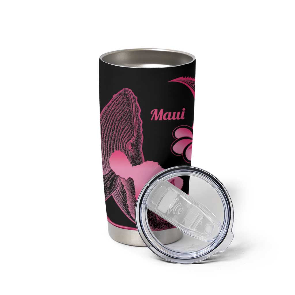 Aloha Hawaii Maui Tumbler Cup Valley Isle Humpback Whale Black