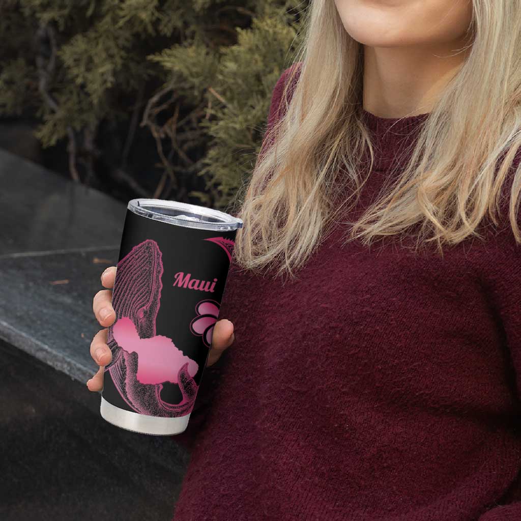 Aloha Hawaii Maui Tumbler Cup Valley Isle Humpback Whale Black