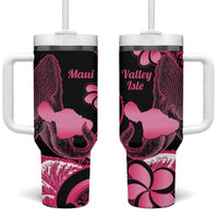 Aloha Hawaii Maui Tumbler With Handle Valley Isle Humpback Whale Black LT14 One Size: 40 oz Black - Polynesian Pride
