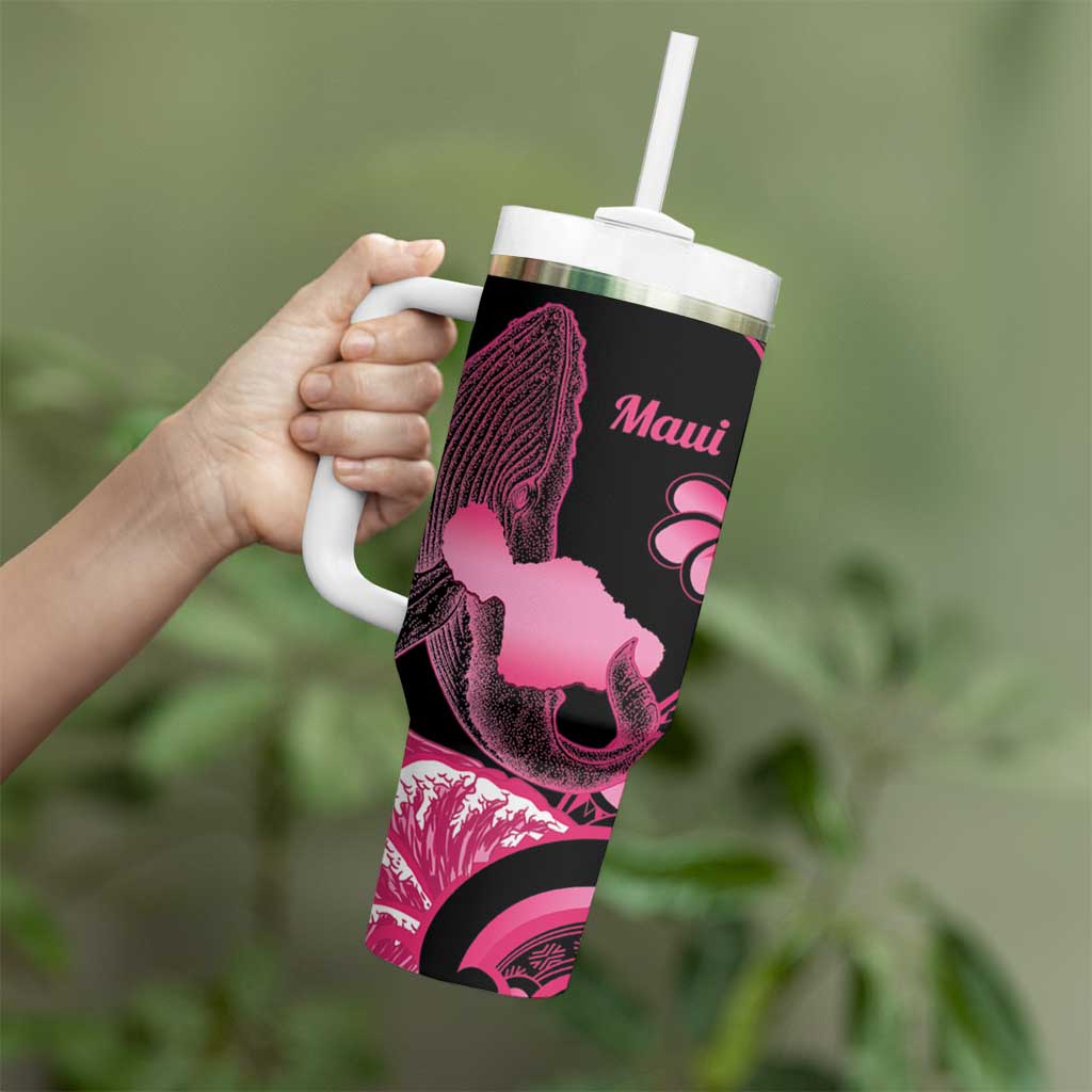 Aloha Hawaii Maui Tumbler With Handle Valley Isle Humpback Whale Black LT14 - Polynesian Pride
