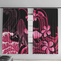 Aloha Hawaii Maui Window Curtain Valley Isle Humpback Whale Black LT14 With Hooks Black - Polynesian Pride