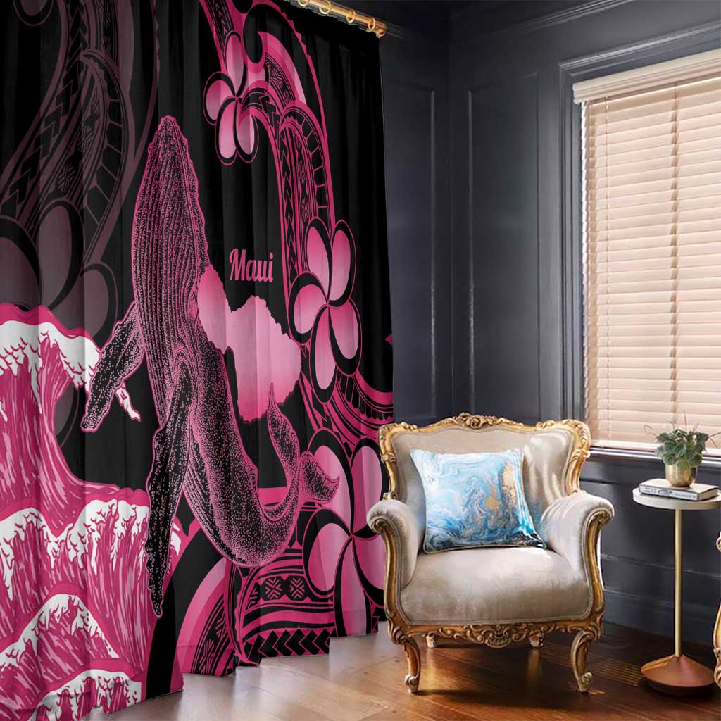 Aloha Hawaii Maui Window Curtain Valley Isle Humpback Whale Black LT14 - Polynesian Pride