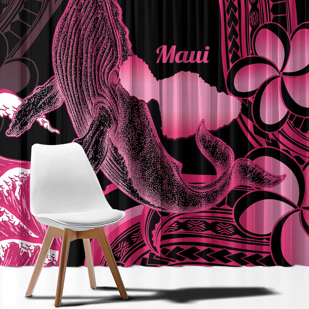 Aloha Hawaii Maui Window Curtain Valley Isle Humpback Whale Black LT14 - Polynesian Pride