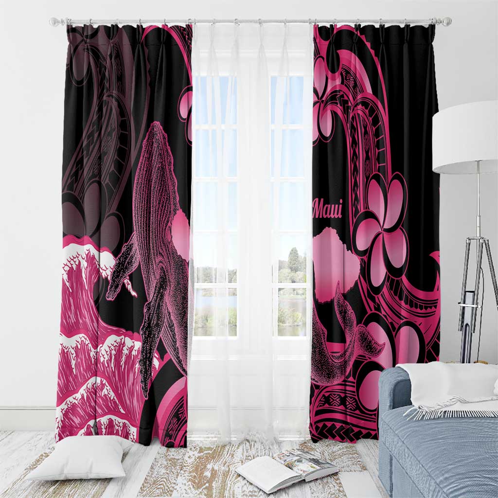 Aloha Hawaii Maui Window Curtain Valley Isle Humpback Whale Black LT14 - Polynesian Pride